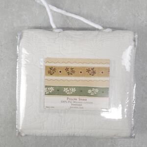 C&F HOME Standard‎ Quilted Pillow Sham Cream Cottage Shabby Minimalist Farmhouse